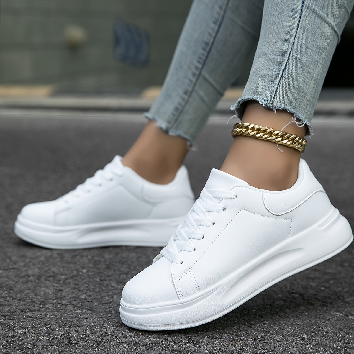 Orthopädische weiße Sneakers für Damen