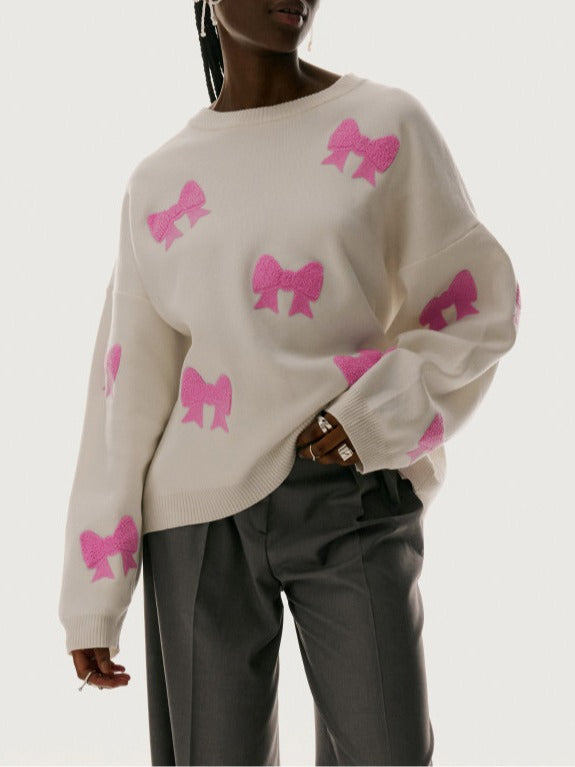 Glamour Garten™ | Damen Strick-Sweatshirt mit Herzmotiv