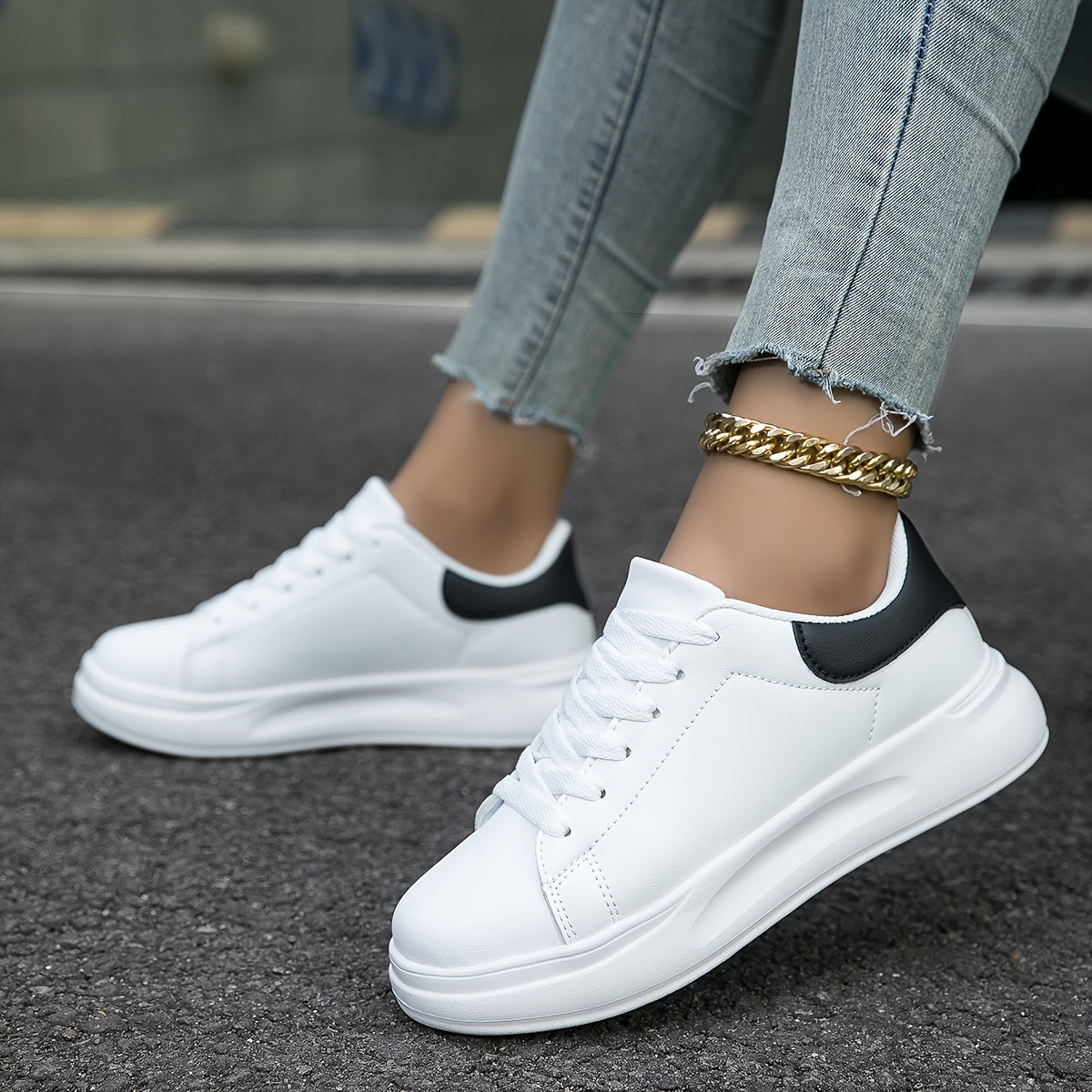 Orthopädische weiße Sneakers für Damen