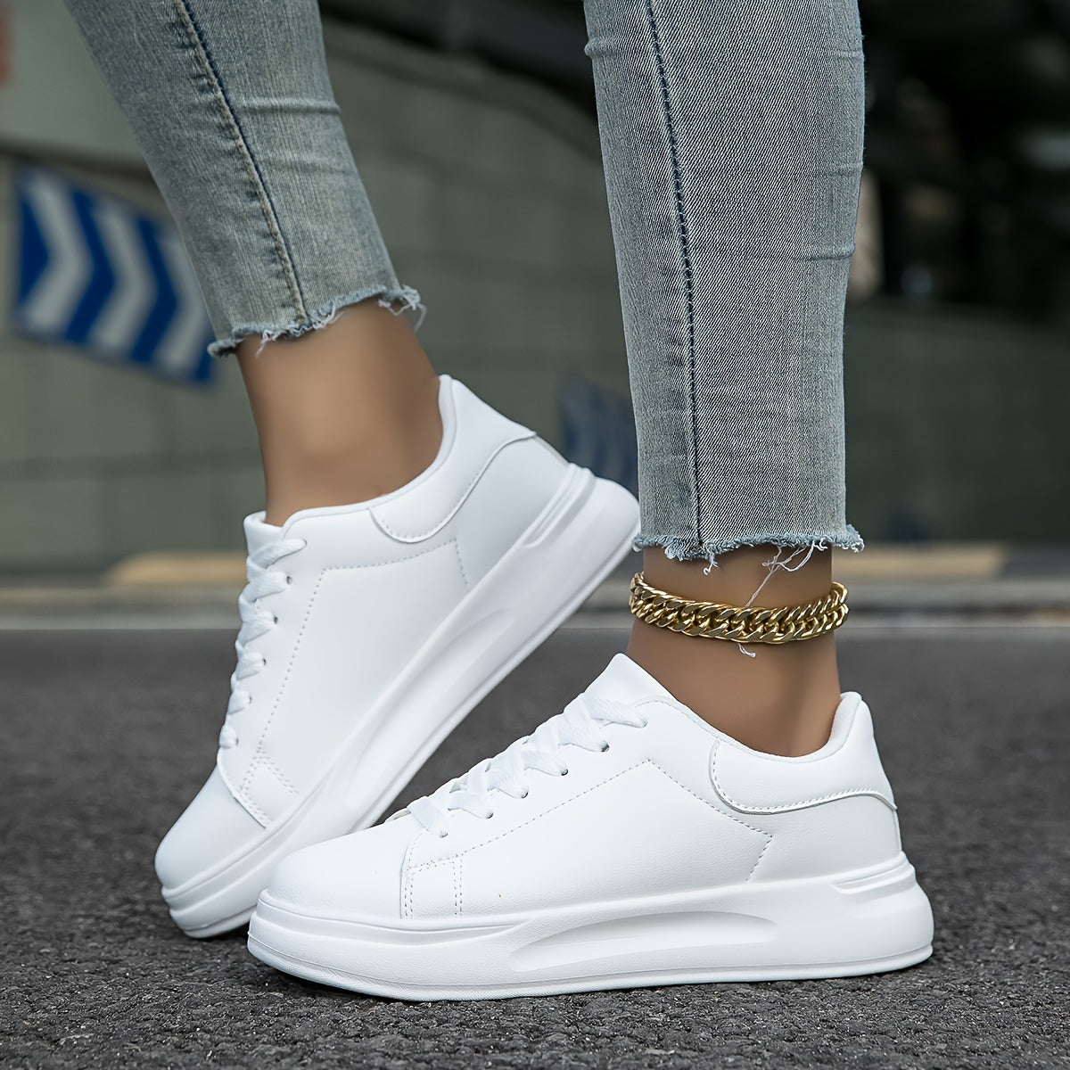 Orthopädische weiße Sneakers für Damen