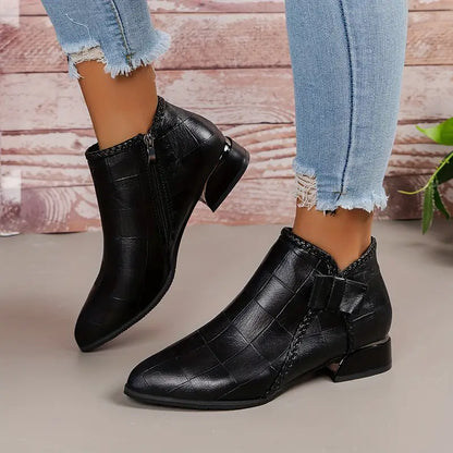 Glamour Garten™ | ELISE Reißverschluss Stiefeletten im Vintage-Stil