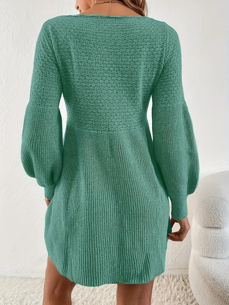 Glamour Garten | Kleid aus Strick mit langen Ärmeln