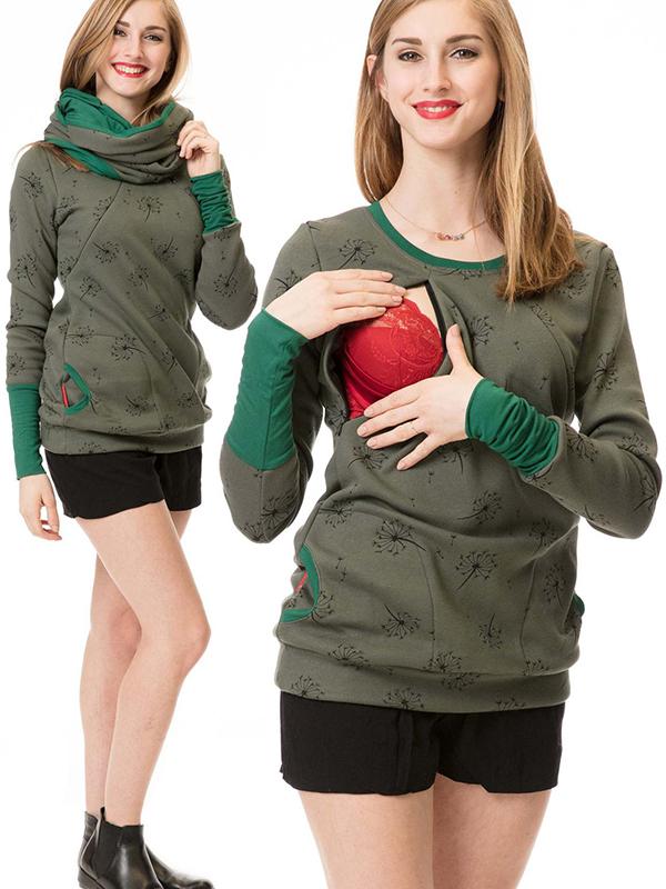 Glamour Garten™ | Damen Still-Sweatshirt mit Blumendruck und Reißverschluss