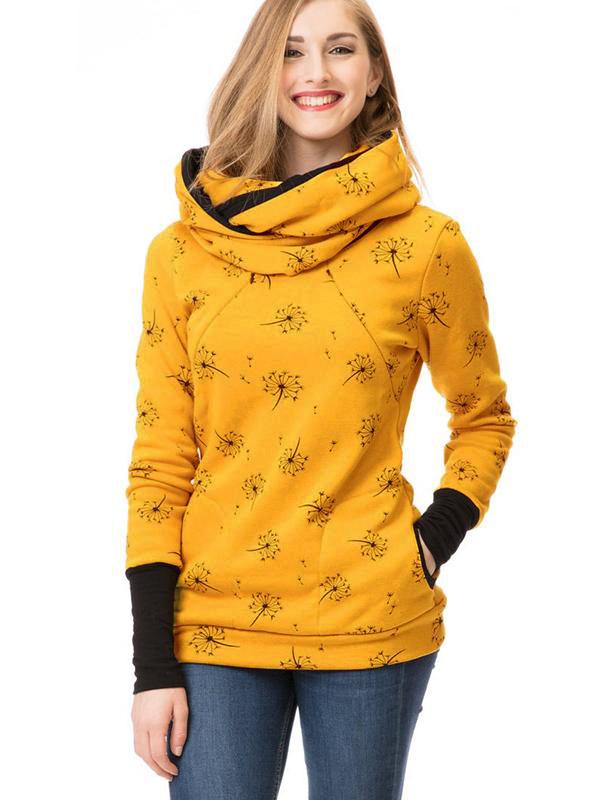 Glamour Garten Schwangerschafts-Chaps, Krankenschwester-Sweatshirts, Blumendruck, Taschen, Reißverschluss, Stillkleidung