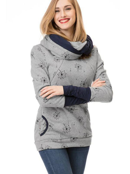 Glamour Garten™ | Damen Still-Sweatshirt mit Blumendruck und Reißverschluss