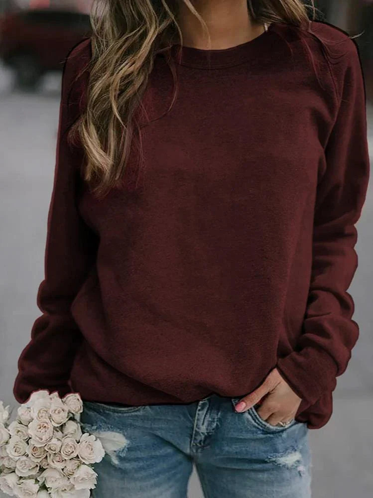 Glamour Garten™ | Damen Sweatshirt mit Rundhalsausschnitt