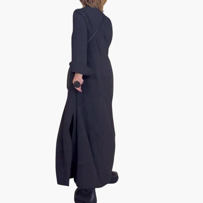 Glamour Garten™ | Knopfleisten Maxikleid mit Seitenschlitz für Damen