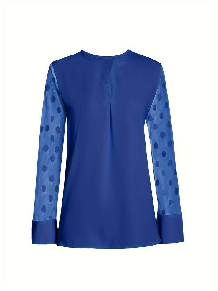 Glamour Garten | Strickbluse Damen V-Ausschnitt Knopfleiste
