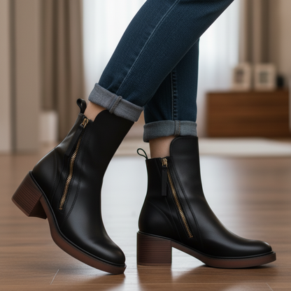 Glamour Garten™  | Schwarze Lederstiefel