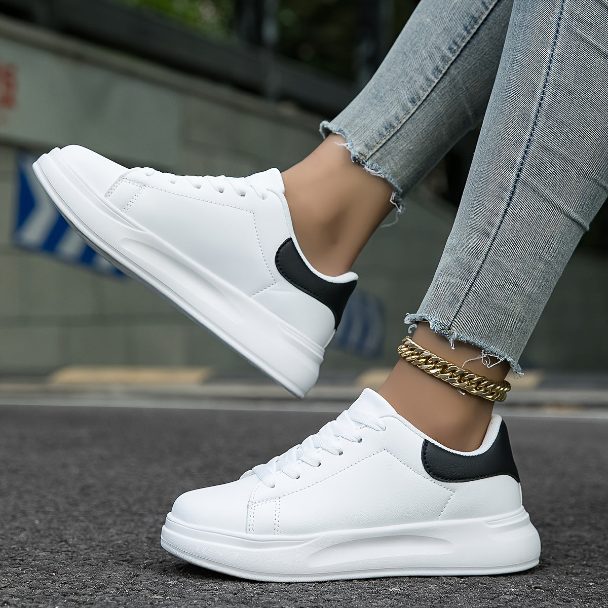 Orthopädische weiße Sneakers für Damen
