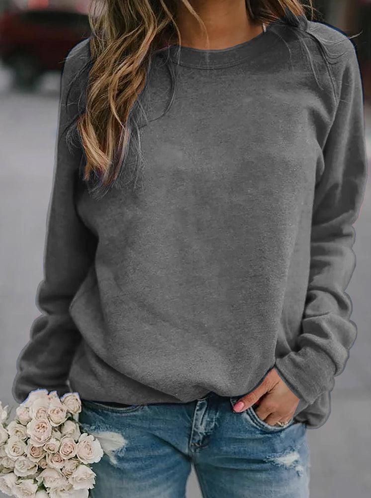 Glamour Garten™ | Damen Sweatshirt mit Rundhalsausschnitt