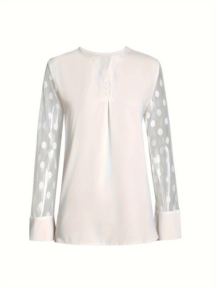 Glamour Garten | Strickbluse Damen V-Ausschnitt Knopfleiste