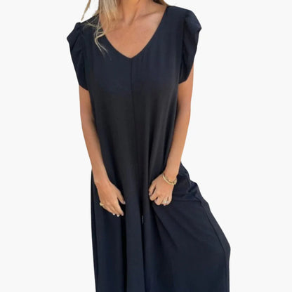 Glamour Garten™ | Leopardenmuster Maxikleid mit V-Ausschnitt für Damen