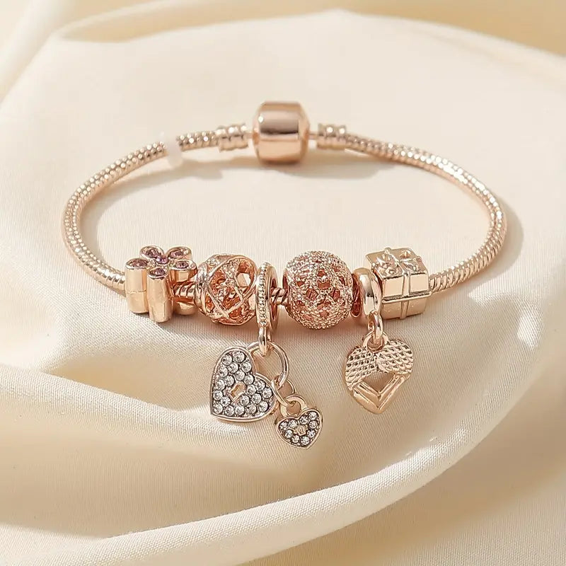 Glamour Garten™ | Armband mit Strasssteinen und Blumen