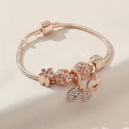 Glamour Garten™ | Armband mit Strasssteinen und Blumen