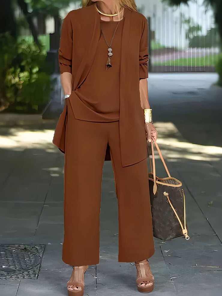 Glamour Garten – Lässiger zwei-teiliger Satz mit Weste und langer Hose