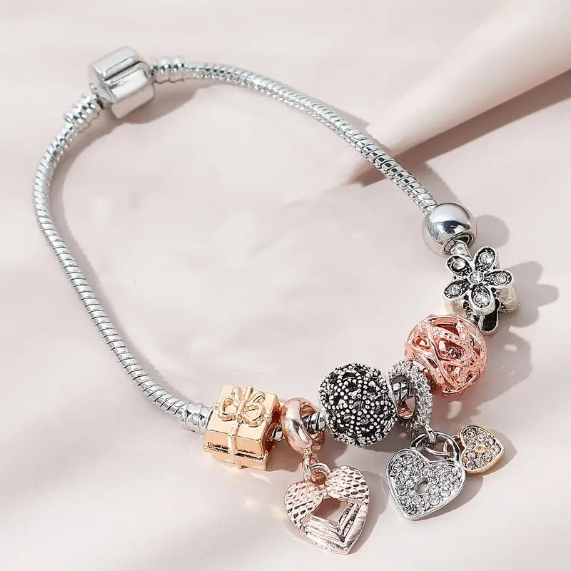 Glamour Garten™ | Armband mit Strasssteinen und Blumen