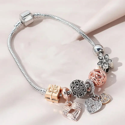 Glamour Garten™ | Armband mit Strasssteinen und Blumen