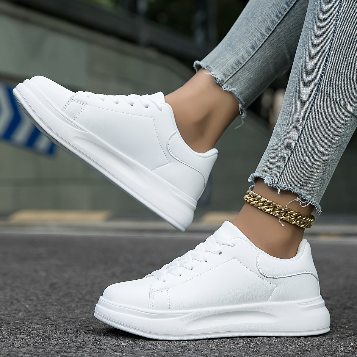 Orthopädische weiße Sneakers für Damen