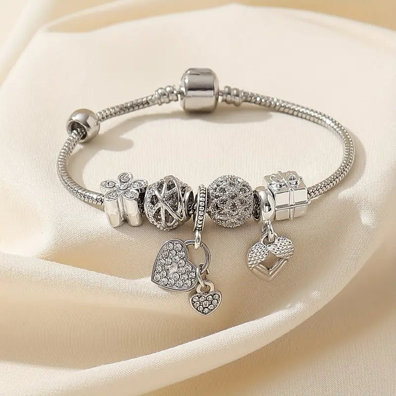 Glamour Garten™ | Armband mit Strasssteinen und Blumen