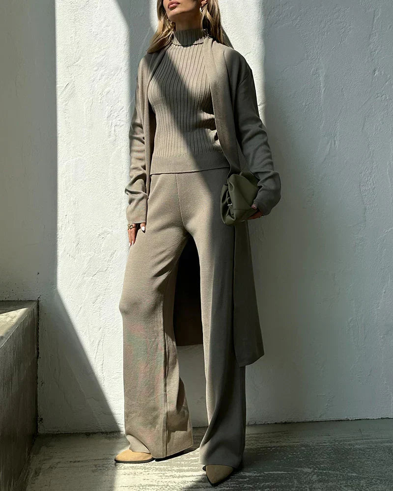 Glamour Garten™ | Ella | Ärmelloses Mantel & Weite Hosen-Set