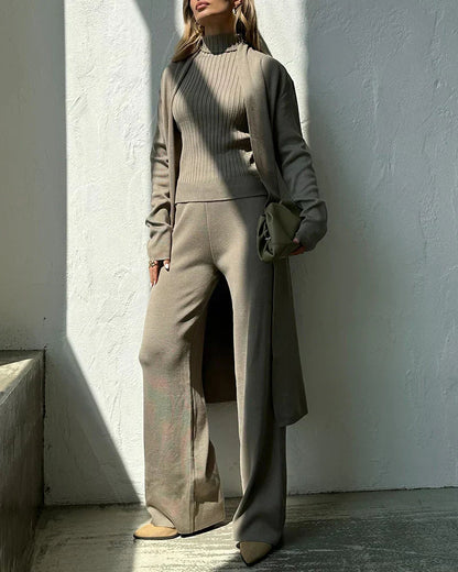 Glamour Garten™ | Ella | Ärmelloses Mantel & Weite Hosen-Set