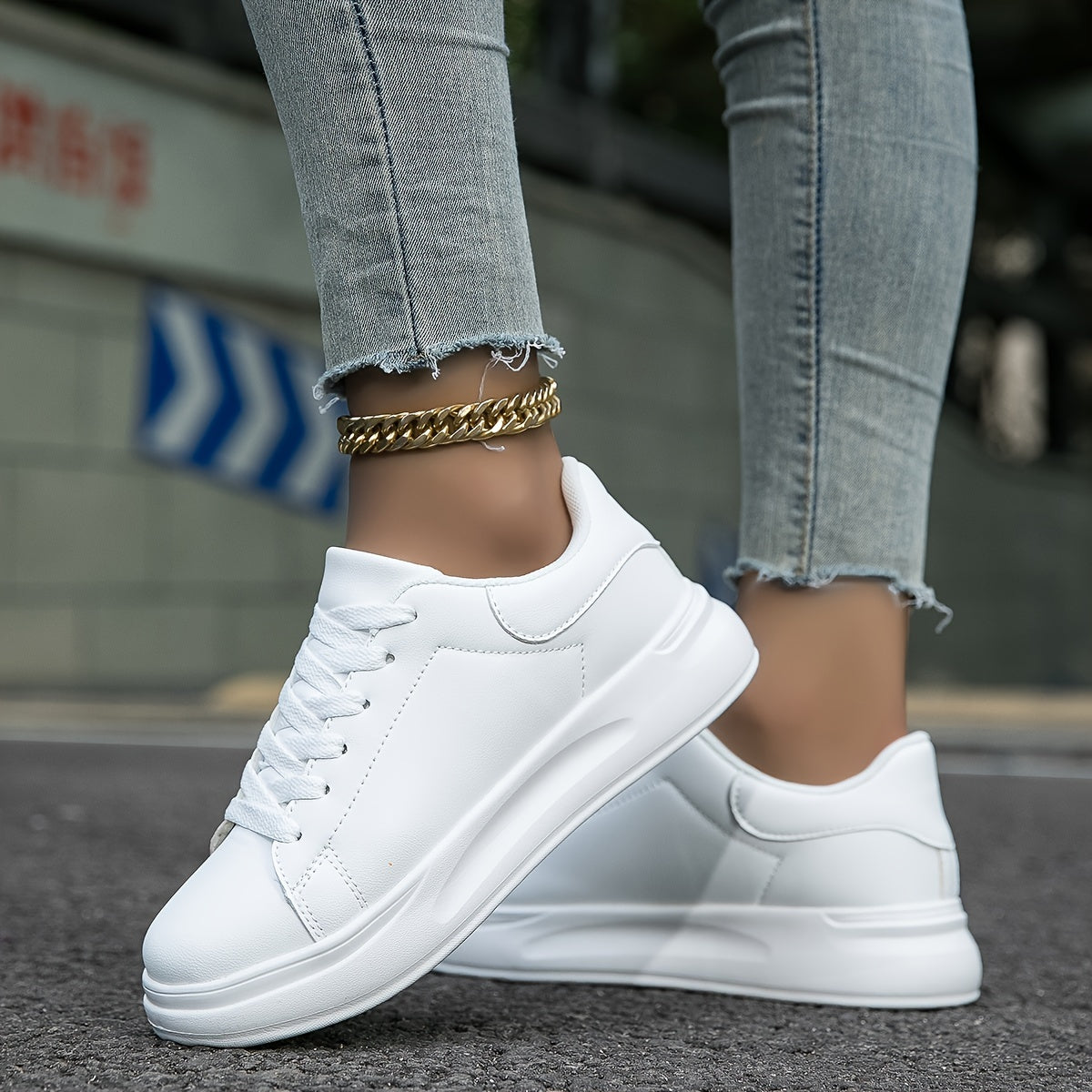 Orthopädische weiße Sneakers für Damen