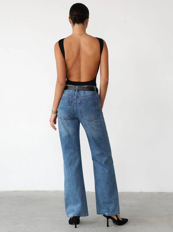 Heidi-Mode | Slinky Bodysuit mit Offenem Rücken