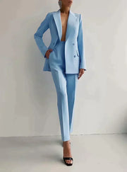Luxuriöses Blazer- und Hosen-Set für Damen