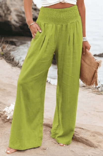 Glamour Garten™ | Damen Sommerhose mit weitem Bein und hoher Taille
