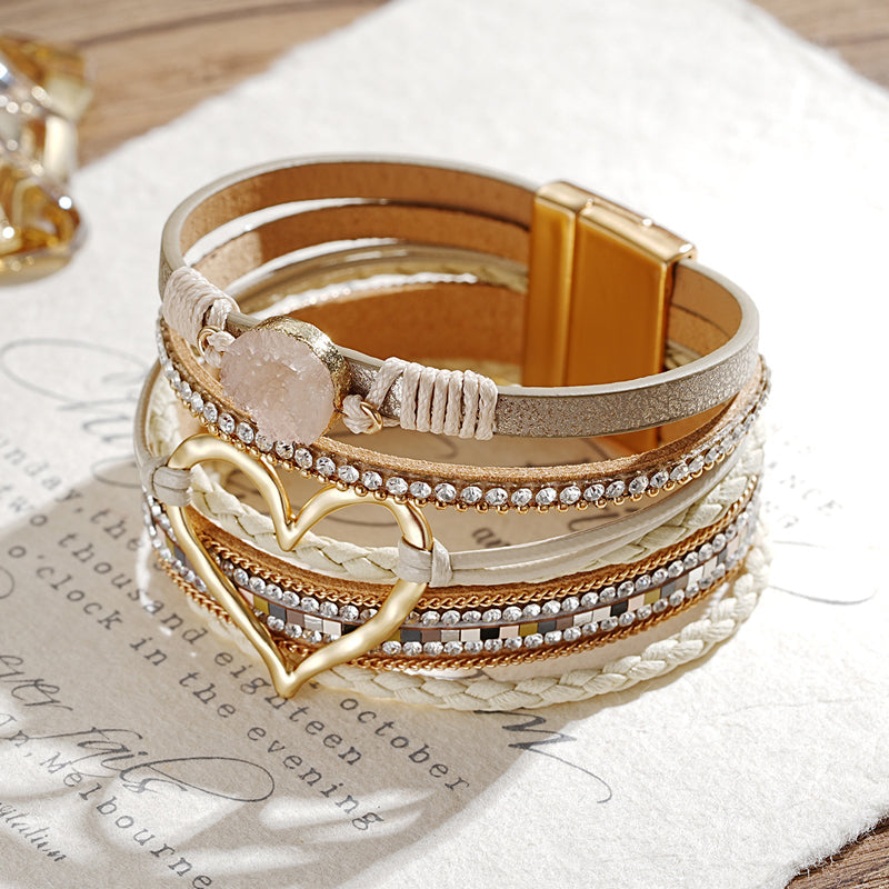 Glamour Garten™ Boho-Armband mit Herz