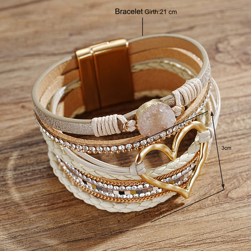 Glamour Garten™ Boho-Armband mit Herz