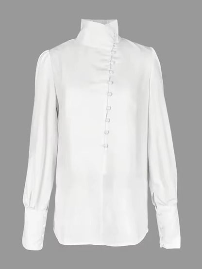 Erika | Damen Elegant Langarm Bluse | Puffärmel