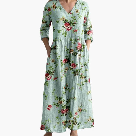 Glamour Garten™ | Leona | Gestreiftes Boho Maxikleid