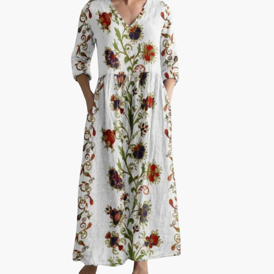 Glamour Garten™ | Gerafftes Boho Maxikleid für Damen