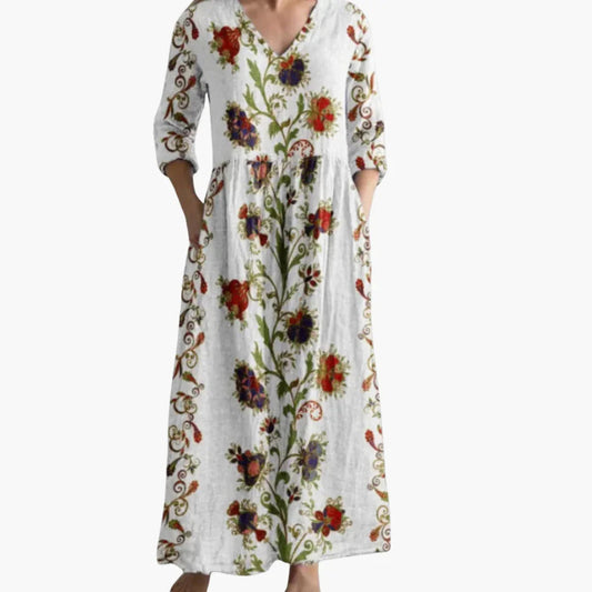 Glamour Garten™ | Gerafftes Boho Maxikleid für Damen