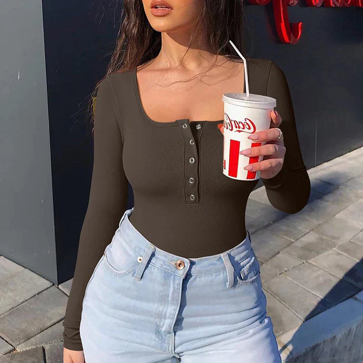 Heidi-Mode | Gerippter Bodysuit mit Langen Ärmeln