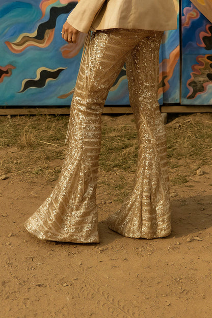 Glamour Garten™ | Damen Glitzer Schlaghose