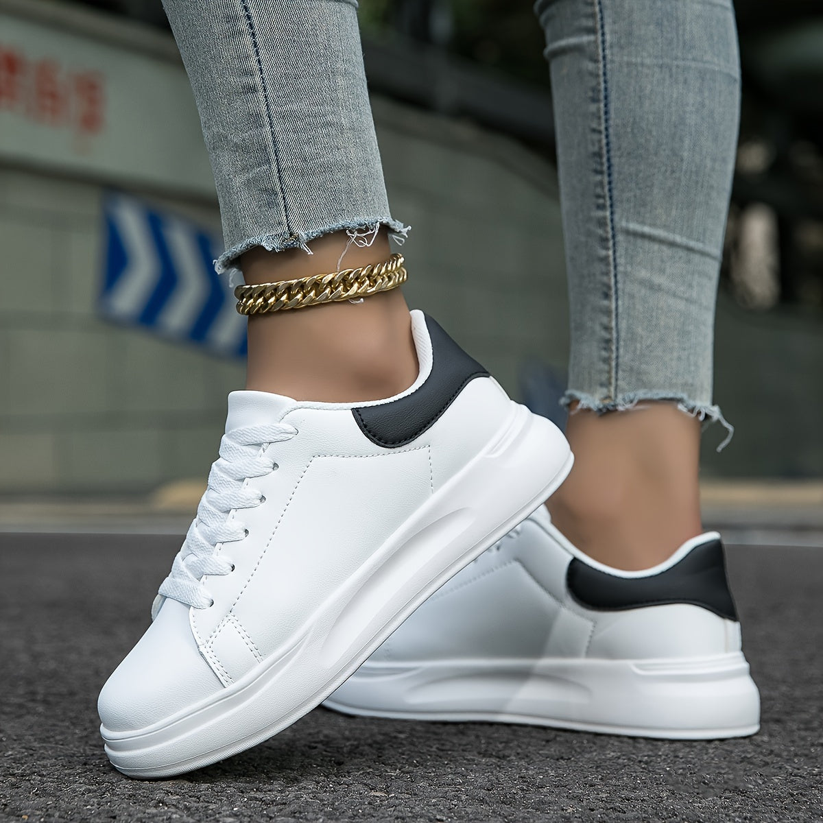 Orthopädische weiße Sneakers für Damen