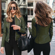 Glamour Garten - Lederjacke mit Stehkragen