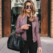 Glamour Garten - Lederjacke mit Stehkragen