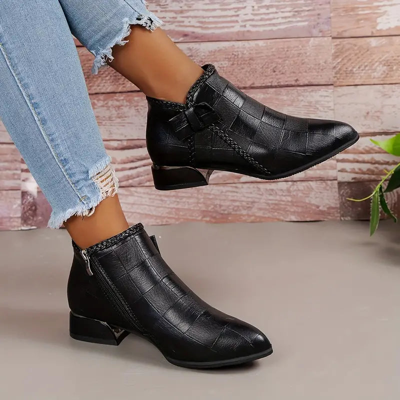 Glamour Garten™ | ELISE Reißverschluss Stiefeletten im Vintage-Stil