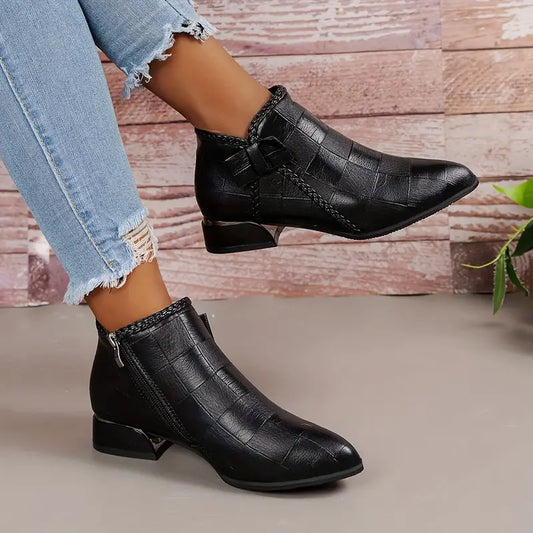 Glamour Garten™ | ELISE Reißverschluss Stiefeletten im Vintage-Stil