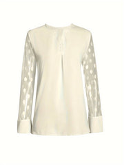 Glamour Garten | Strickbluse Damen V-Ausschnitt Knopfleiste