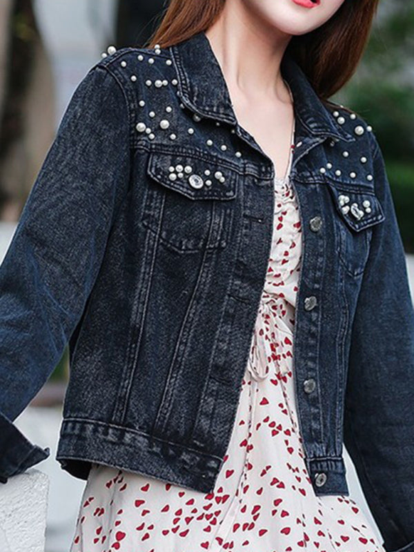 Glamour Garten | Frauen Denim Jacke Pearl