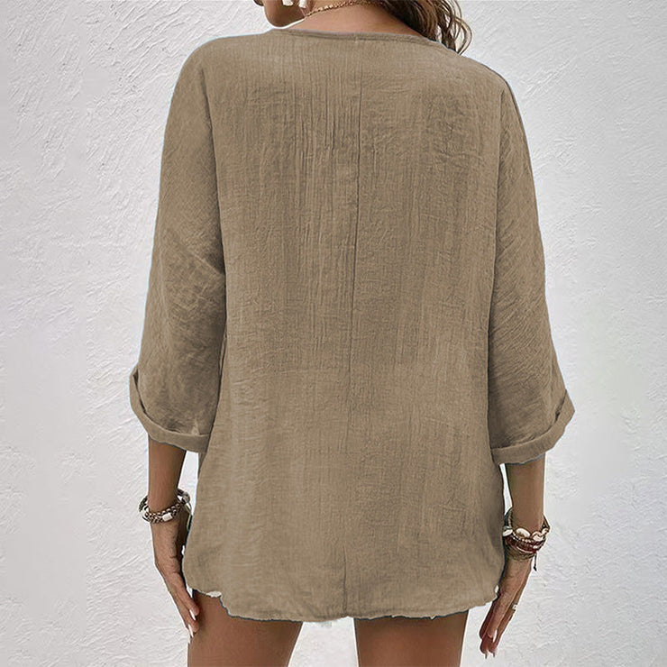 Glamour Garten | Stylisches T-Shirt mit V-Ausschnitt